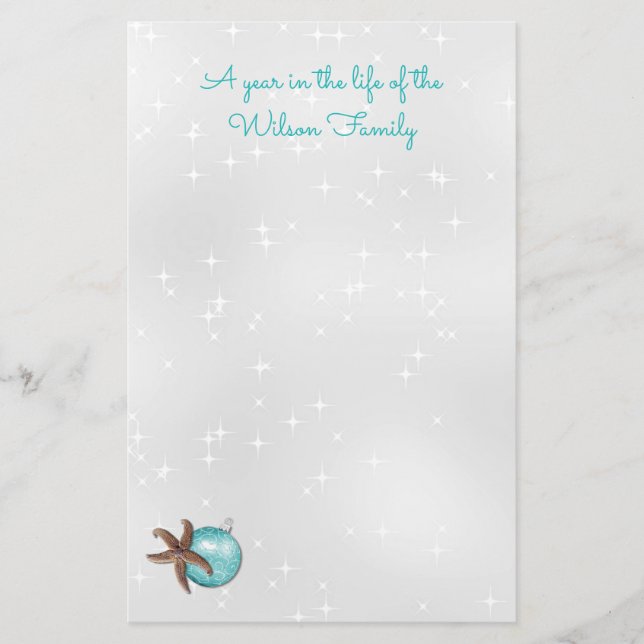 Papelería Navidades tropicales Starfish Twinkling Silver Pap (Anverso)