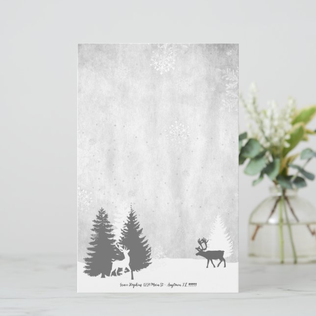 Papelería Navidades Winterscape Personalizado (Anverso de pie)