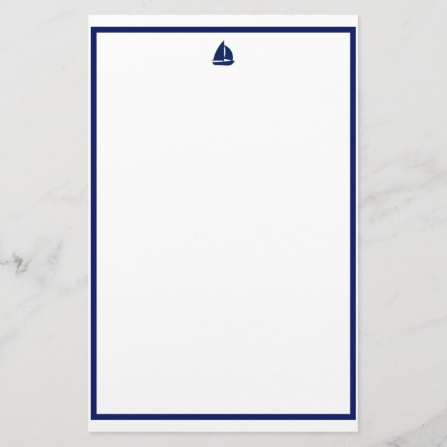 Papelería Navy Sailboat (Anverso)