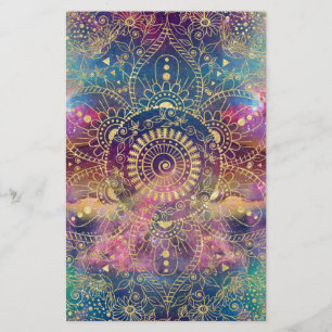 Papelería Nebulosa de color dorado Mandala