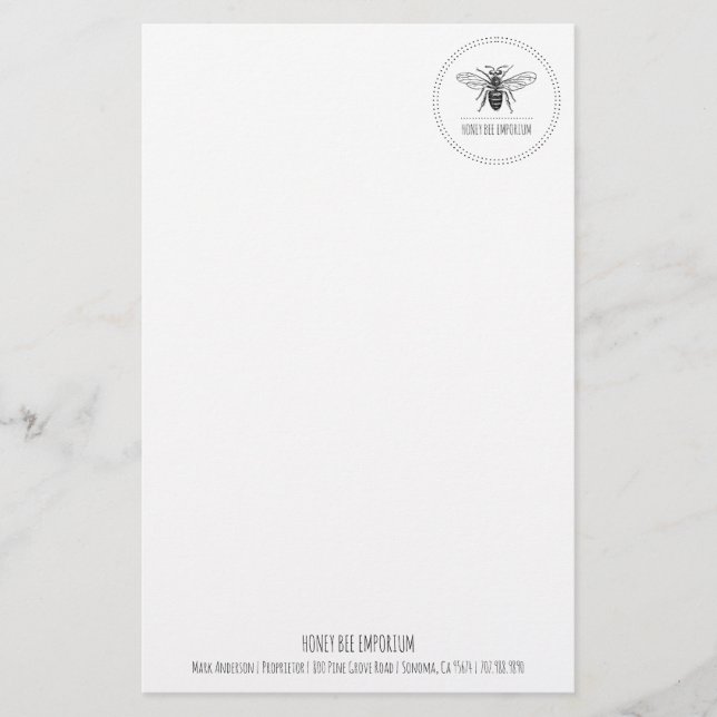Papelería Negocio con logotipo de círculo de abejas (Anverso)