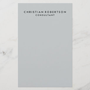 Papelería Negocio de consultor gris simple y limpio de moda