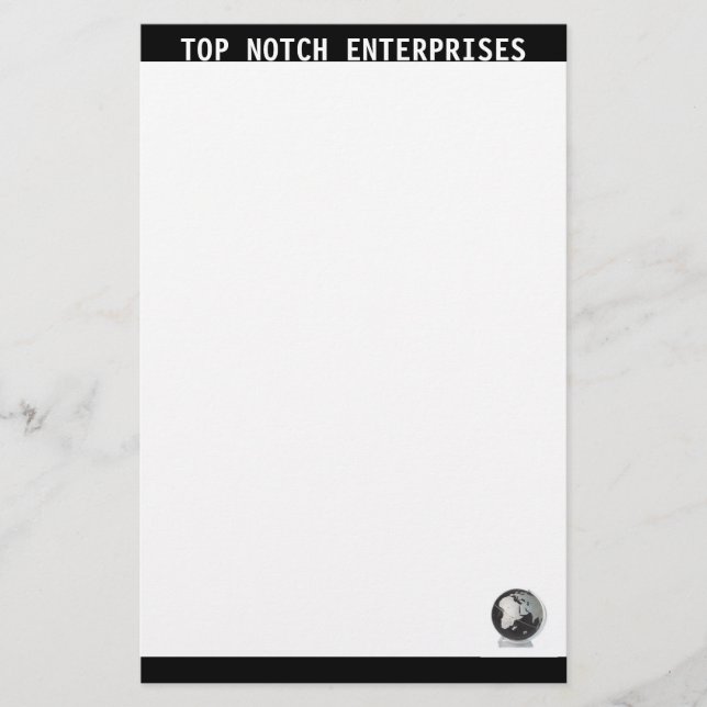 Papelería Negra y blanco estatizado de negocios (Anverso)