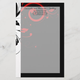 Papelería Negro y blanco con giro inverso rojo