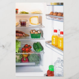 Papelería Nevera abierta llena de comida