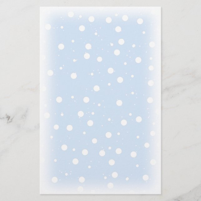 Papelería Nieve de Navidades azules y blancos (Anverso)
