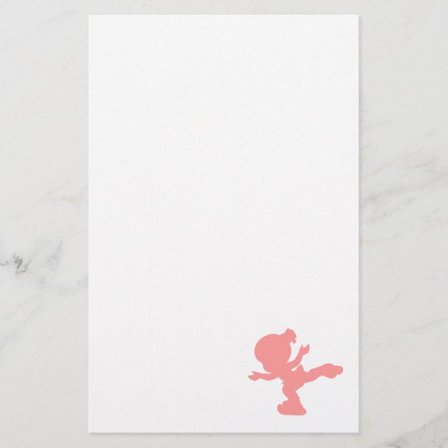 Papelería Niña patinando sobre hielo rosa (Anverso)