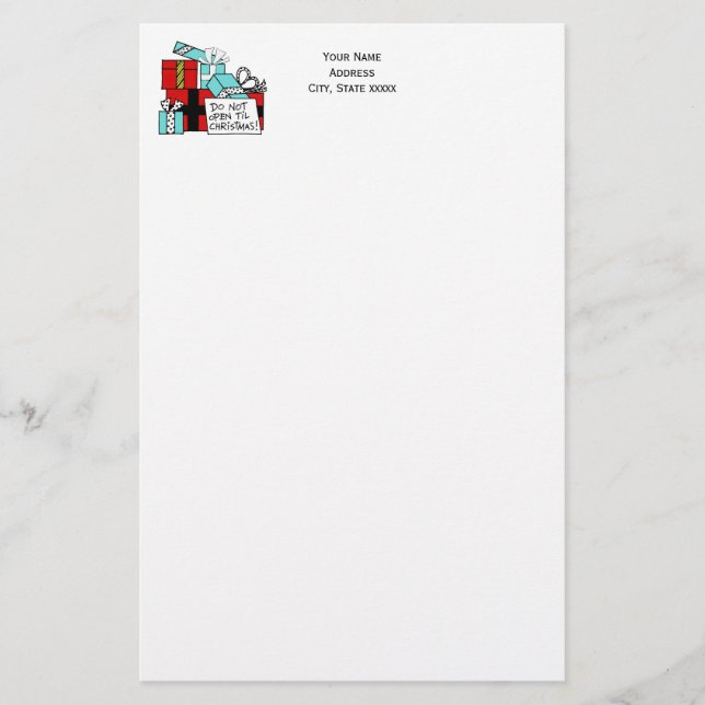 Papelería No abrir hasta que Navidad presente navidad (Anverso)