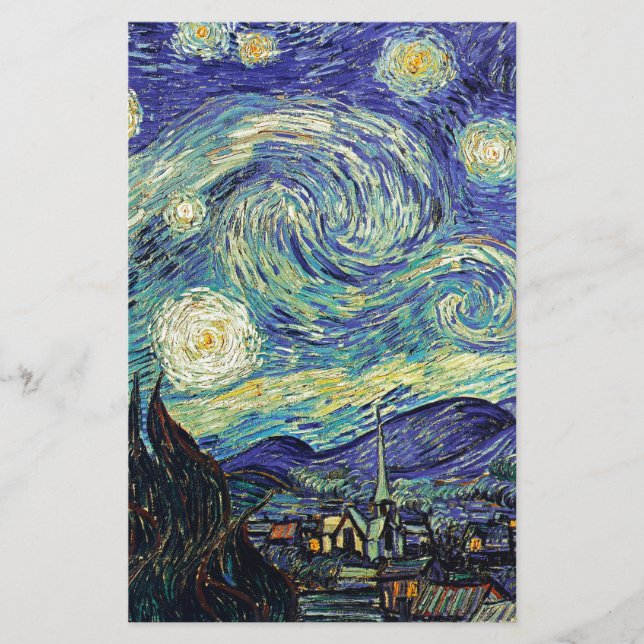 Papelería Noche estrellada de van Gogh (Anverso)