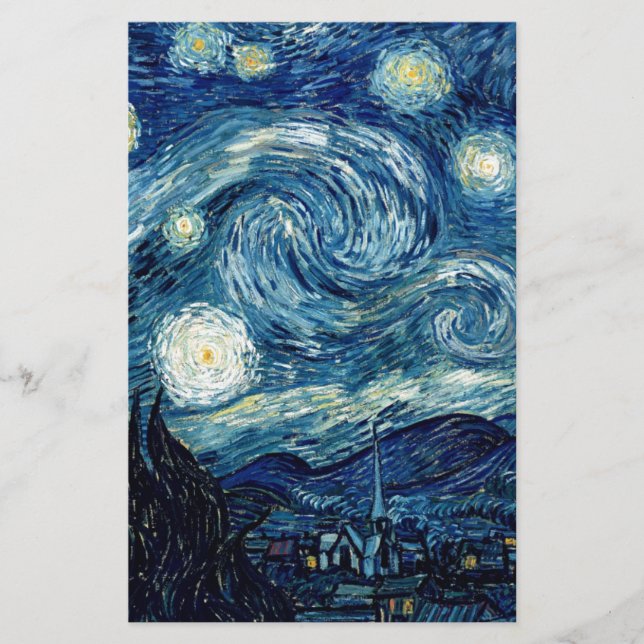 Papelería Noche estrellada de Vincent van Gogh (Anverso)