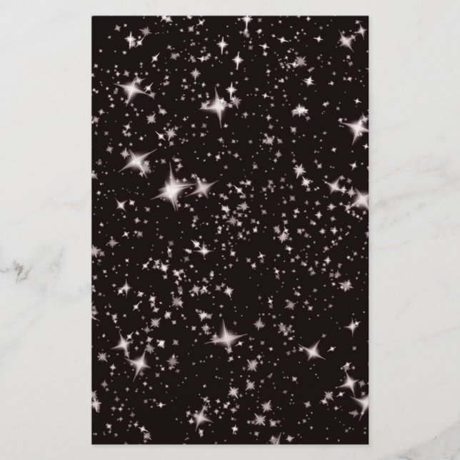 Papelería noche negra de estrellas (Anverso)