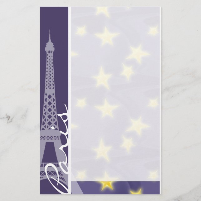 Papelería Noche Starry de París; Torre Eiffel (Anverso)