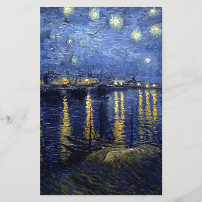 Papelería Noche Van Gogh Starry Sobre Rhone (Anverso)
