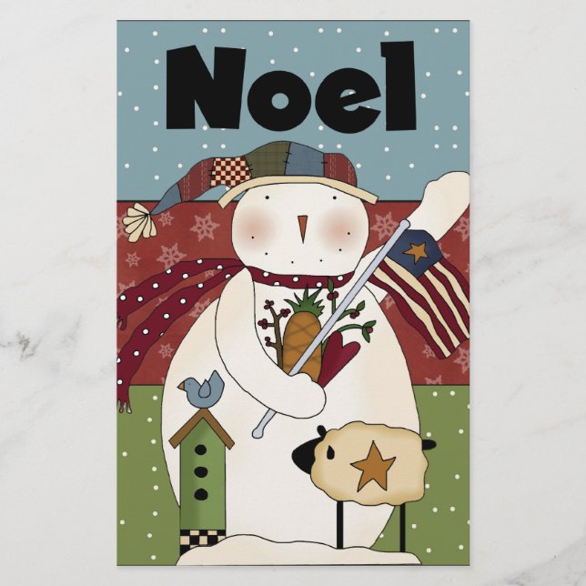 Papelería Noel Snowman Card (Anverso)