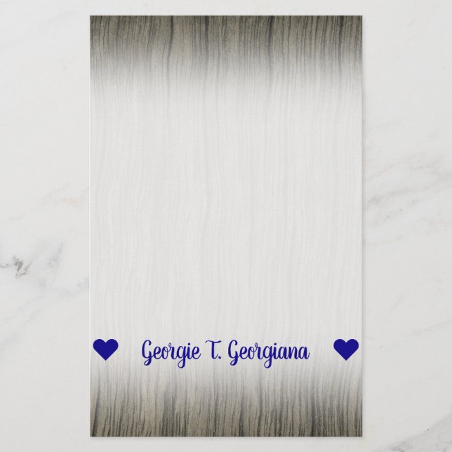 Papelería Nombre adaptable; Falso modelo de madera rústico (Anverso)