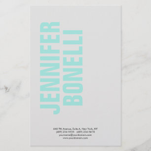 Papelería Nombre azul negrita minimalista