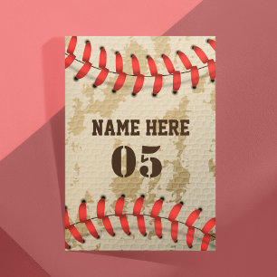 Papelería Nombre de béisbol vintage personalizado número ret