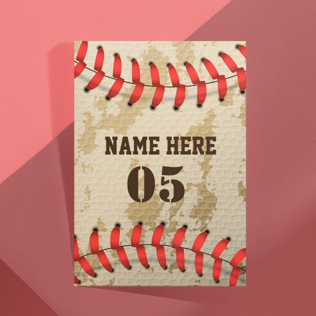 Papelería Nombre de béisbol vintage personalizado número ret (Subido por el creador)