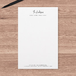 Papelería Nombre de familia personalizada Minimalista de gui