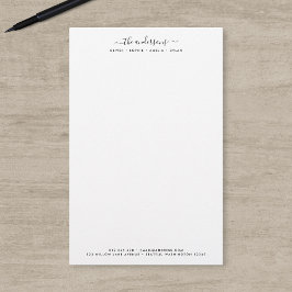 Papelería Nombre de la familia personalizada del guión de ca