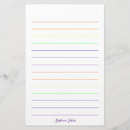 Papelería Nombre de monogramas de colores arcoiris coloridos