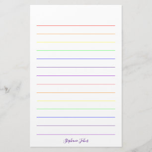 Papelería Nombre de monogramas de colores arcoiris coloridos