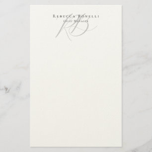 Papelería Nombre de perfil de monograma único exclusivo