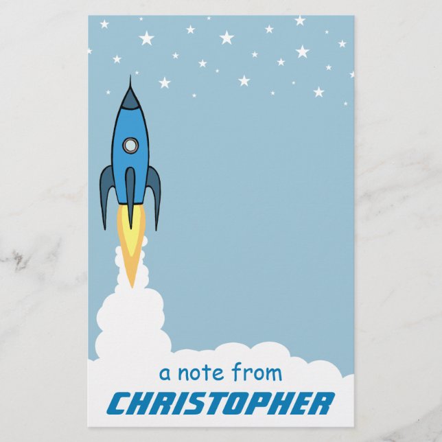 Papelería Nombre Monogramado de los niños del espacio ultrat (Anverso)