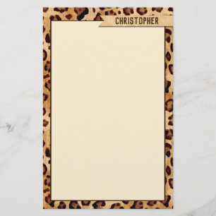 Papelería Nombre para añadir impresión de leopardo de la t