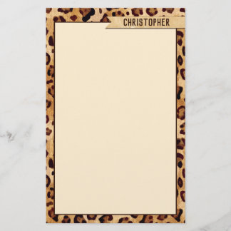 Papelería Nombre para añadir impresión de leopardo de la tex