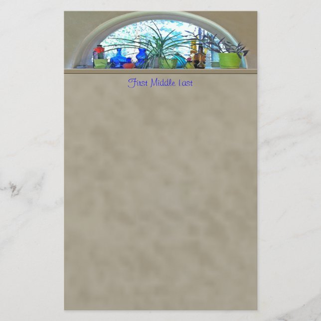 Papelería Nombre personalizado Botellas de vidrio Plantas de (Anverso)