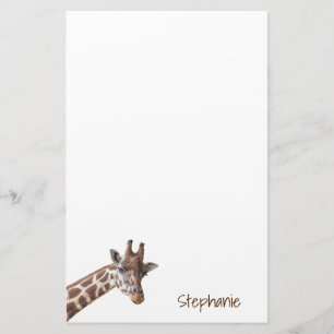 Papelería Nombre personalizado de animal de jirafa