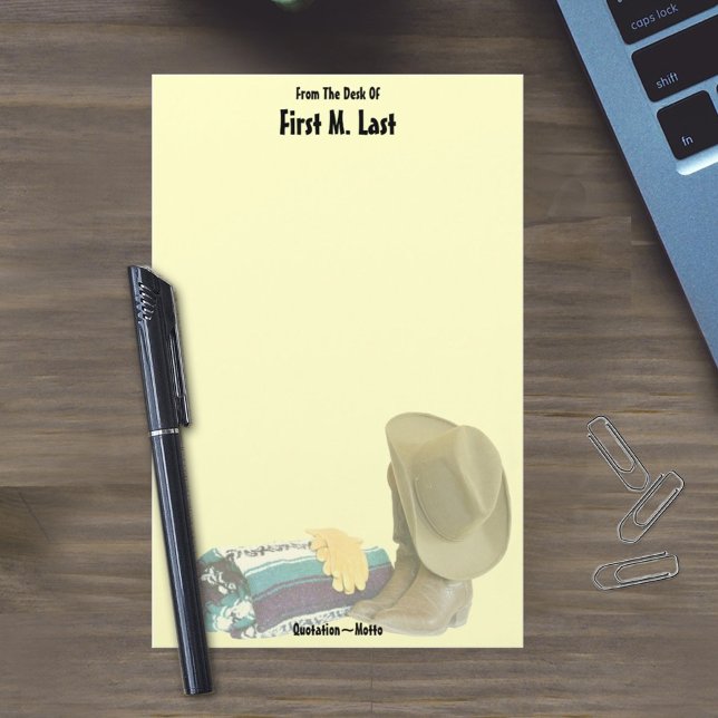 Papelería Nombre personalizado Gorra de Cowboy occidental gu (Subido por el creador)