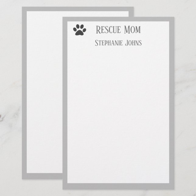 Papelería Nombre personalizado gris de papá papá, papá, papá (Anverso / Reverso)