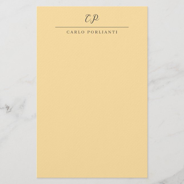 Papelería Nombre sencillo con caligrafía monograma moderna b (Anverso)