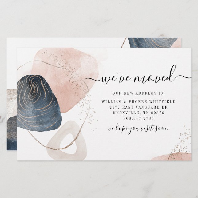 Papelería Nos hemos mudado a una nueva Invitación de movimie (Anverso / Reverso)