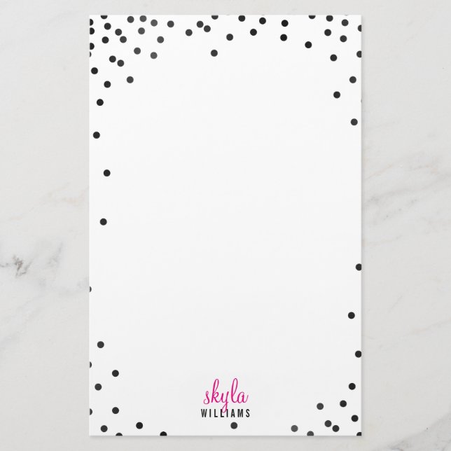 Papelería NOTA PERSONAL linda diversión polka dot confetti b (Anverso)