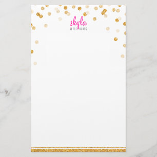 Papelería NOTA PERSONAL polka dot confetti bold gold purpuri