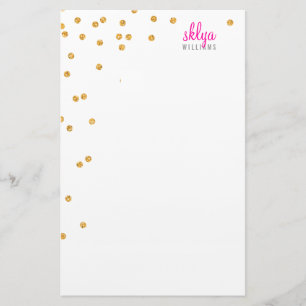 Papelería NOTA PERSONAL polka dot confetti bold gold purpuri