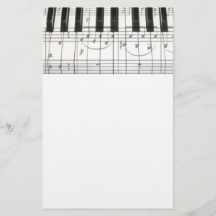 Papelería Notas del teclado y de la música de piano