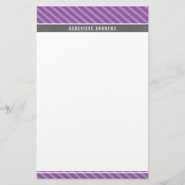 Papelería NOTE PAPER raya diagonal negrita violeta gris viol (Anverso)