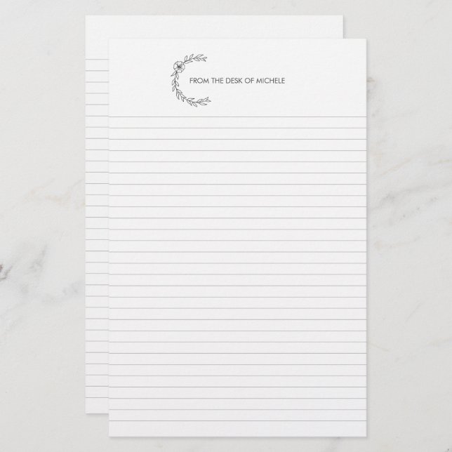 Papelería Notepad de Stationery, personalizado gobernado por (Anverso / Reverso)