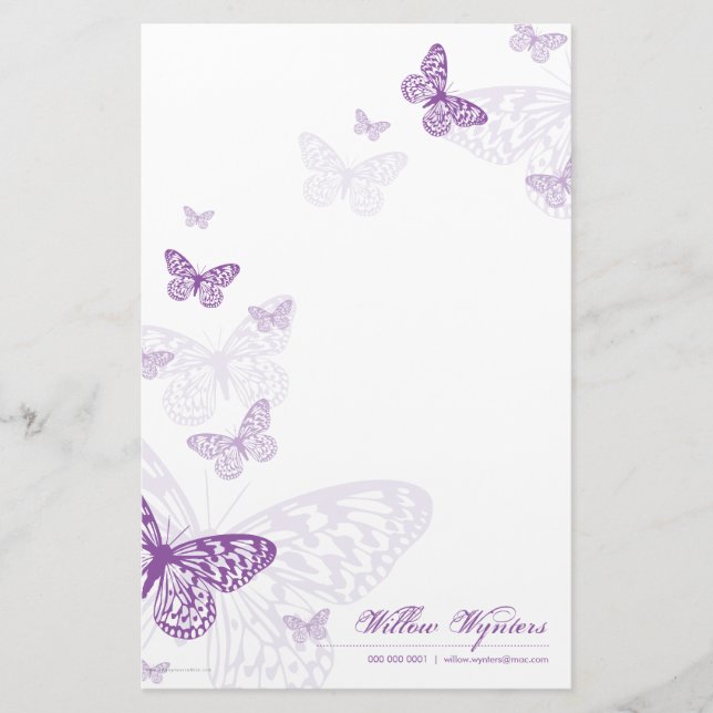 Papelería NOTEPAPER PERSONALIZADO :: mariposas 3P (Anverso)