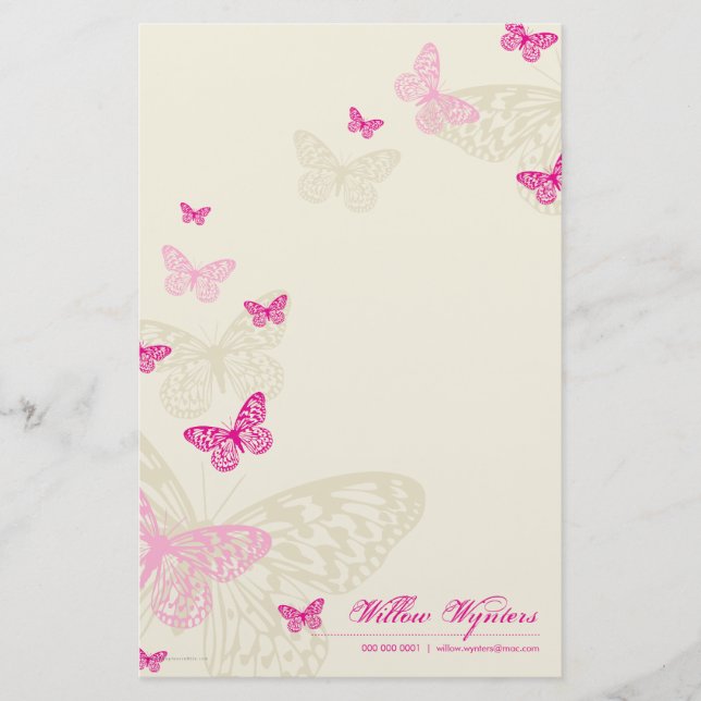Papelería NOTEPAPER PERSONALIZADO :: mariposas 4P (Anverso)