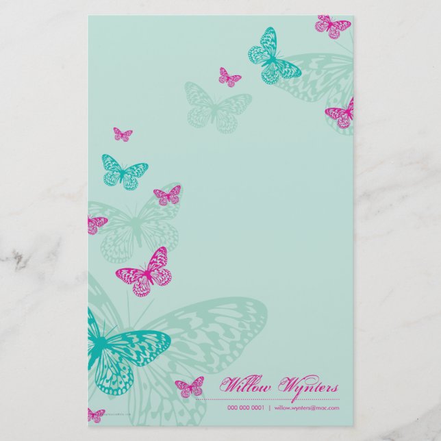 Papelería NOTEPAPER PERSONALIZADO :: mariposas 5P (Anverso)