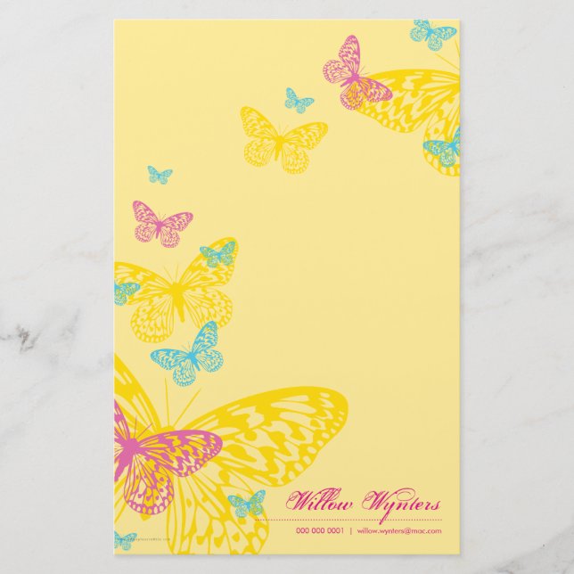 Papelería NOTEPAPER PERSONALIZADO :: mariposas 6P (Anverso)