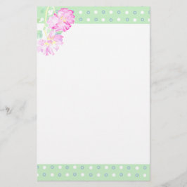 Papelería Notepaper personalizado, rosas rosadas, puntos de