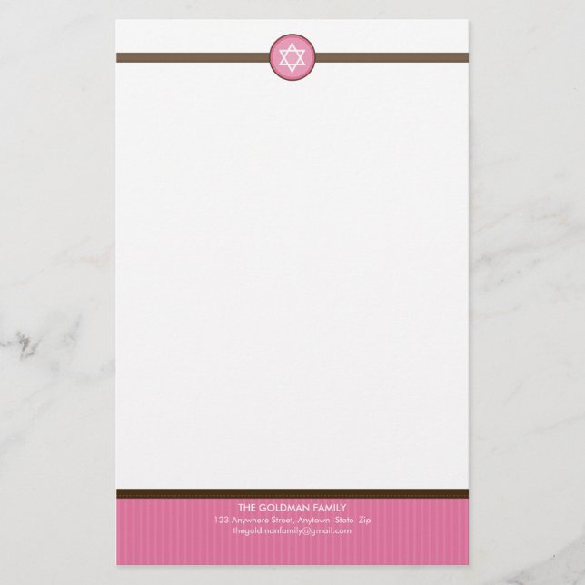 Papelería NOTEPAPER PERSONALIZADO :: stripedstitch 3 (Anverso)
