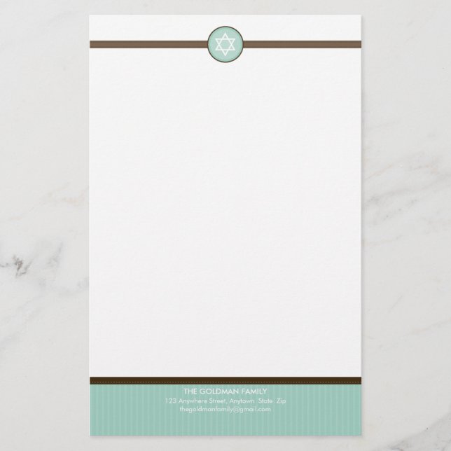 Papelería NOTEPAPER PERSONALIZADO :: stripedstitch 4 (Anverso)