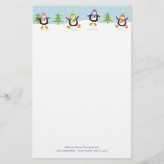 Papelería Novedad de salto alegre linda de los pingüinos